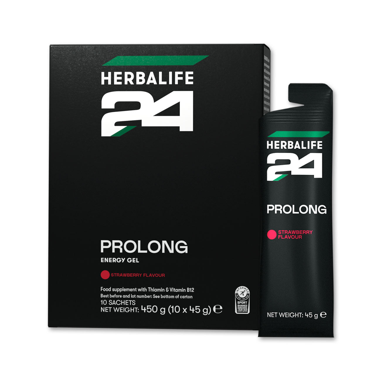Prolong Energy Gel - Strawberry flavour - 10 x 45g sachets